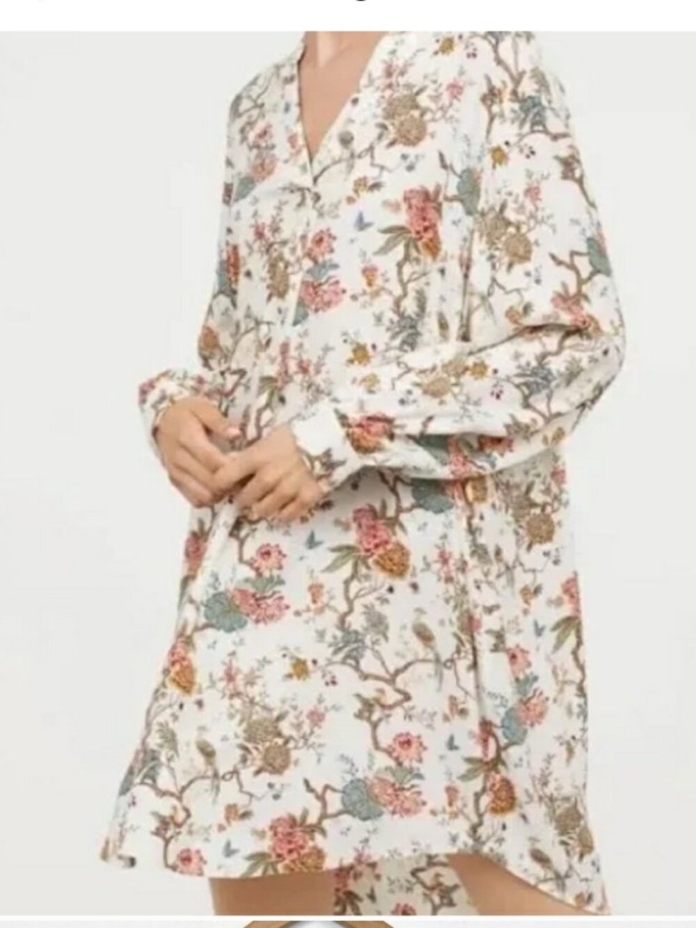 GP& J Baker for HM Oversized Oriental Bird Floral Tunic or Short Dress